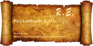 Reitenbach Edit névjegykártya